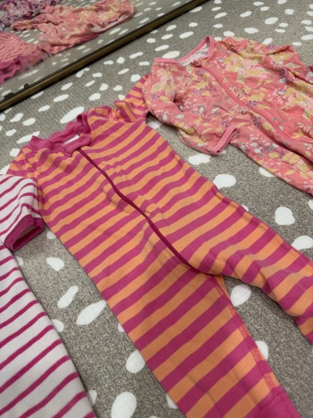 Lot of 6 bamboo footies zippy ruffle baby girl playsuit floral breakfast buddies